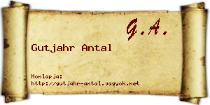Gutjahr Antal névjegykártya